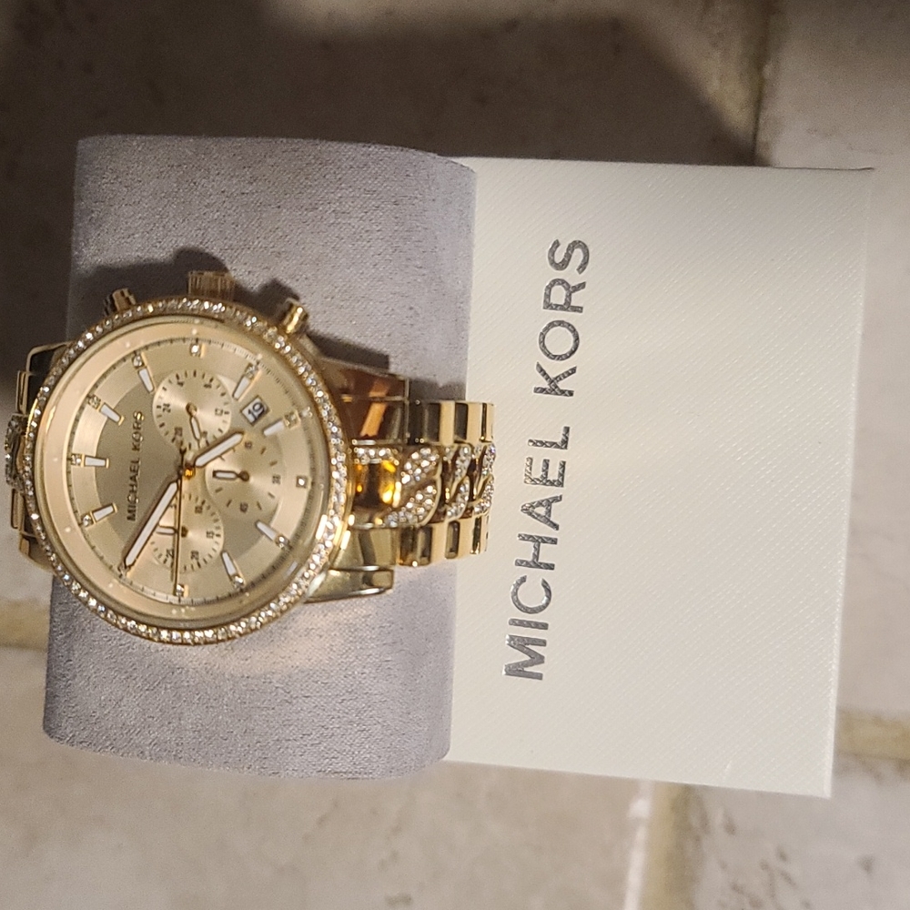 Women's Ritz Chronograph Gold-Tone Stainless Steel Bracelet Watch 41mm